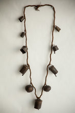 Naga Northeast India necklace comprising brass bells strung on twisted fibre