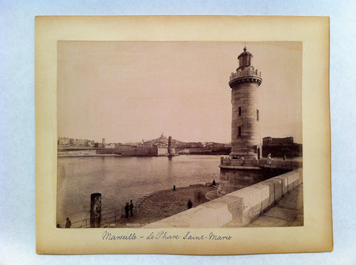 photo of a lighthouse, Marseille, France, circa 1890